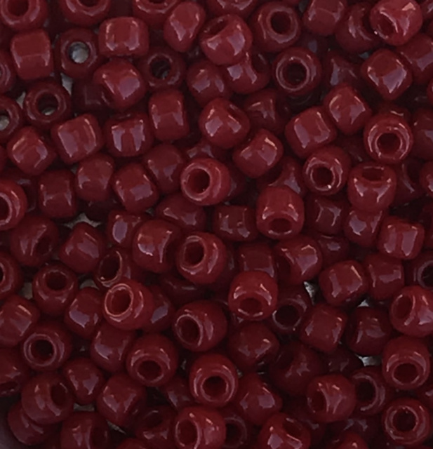 Opaque - Brick Red, Matsuno 8/0 Seed Beads